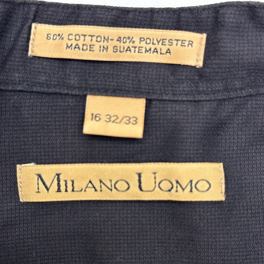 Milano Uomo Men's Classic Leo Black button Shirt Korean collar size‎ 16-32/33 - Picture 4 of 8